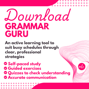 Download the grammar guru package to assist on your business English journey